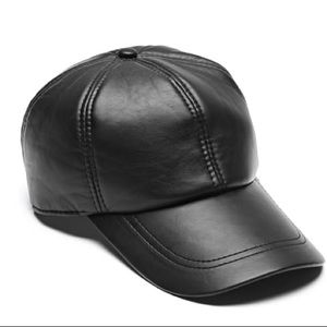 GUESS Faux Leather Baseball Cap